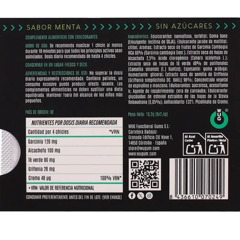 Функциональная жевательная резинка WUG GUM DIET - 8 штук Photo 4