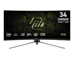 MSI MAG 345CQRF E20 izliekts monitors 34 collas UWQHD 3440 x 1440 Rapid VA 0.5ms 200Hz
