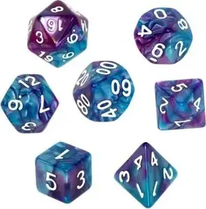 Rebel RPG Dice Set, Two-Tone Blue and Purple