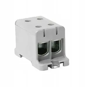Распределительный блок ELEKTROPLAST WLZ35/2x150/s 1-полюсный для проводников AL/CU 35-150мм2, серый, монтаж на DIN-рейку и поверхность