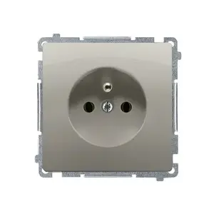 Kontakt-Simon Basic BMGZ1.01/29 Single Socket Outlet with Grounding, 16A, Satin Steel