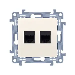 Двойная компьютерная розетка Kontakt-Simon C62.01/41 RJ45 категории 6, белая