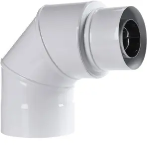 SpiroFlex SX-TDNV80/125K90RB Double-Walled Turbo Reduction Elbow 90° 80/125-60/100 White