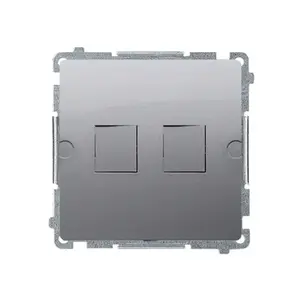 Kontakt-Simon BMPT/21 Double Flat Keystone Data Socket Cover, Stainless Steel