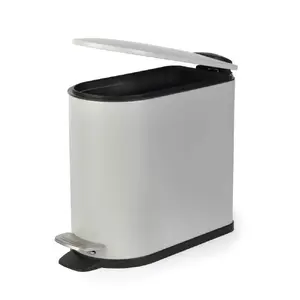 Beldray LA036690GRYPEU7 Slimline D-Shaped Pedal Bin, 5-Litre, Grey