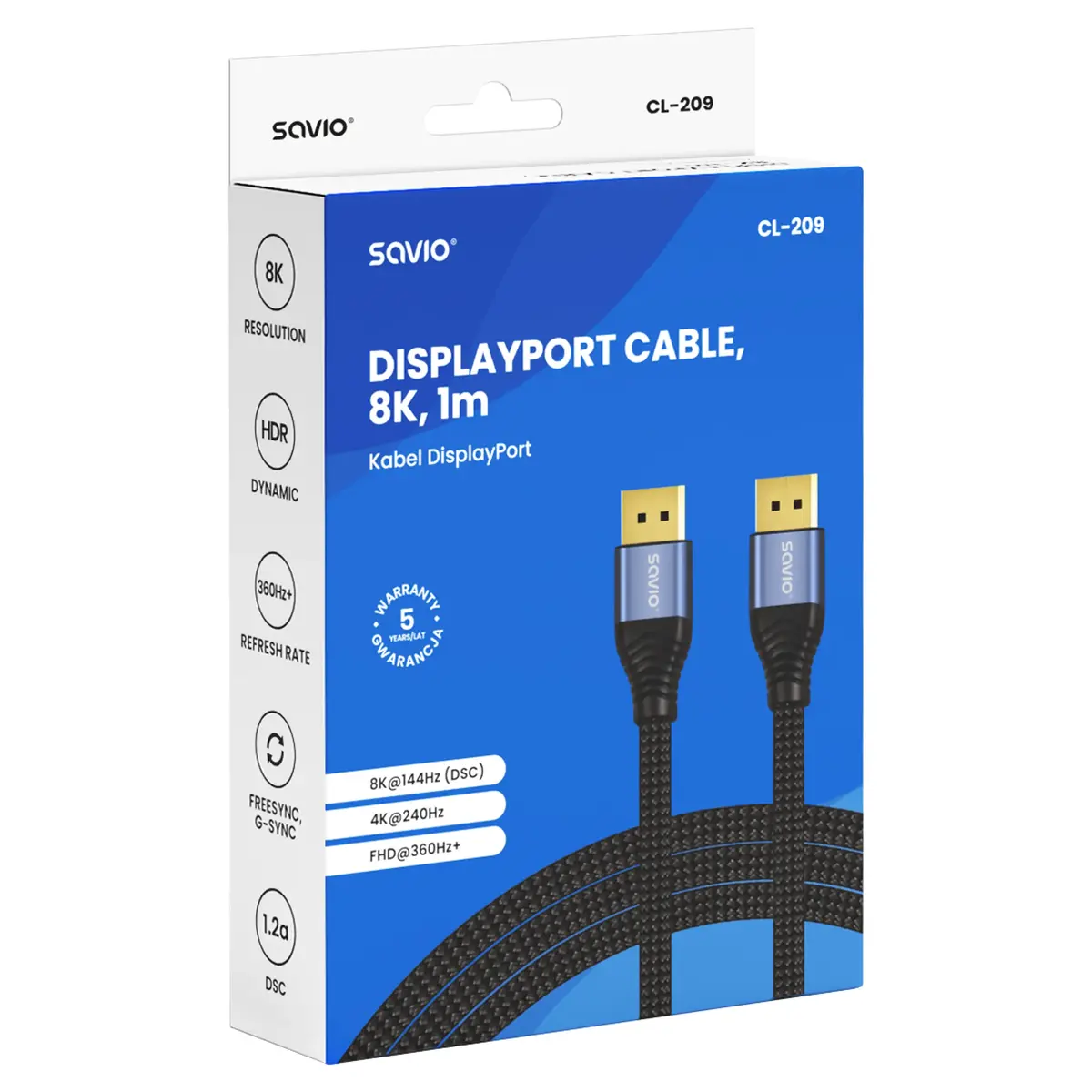 Savio CL-209 DisplayPort kabelis 1 m Photo 3