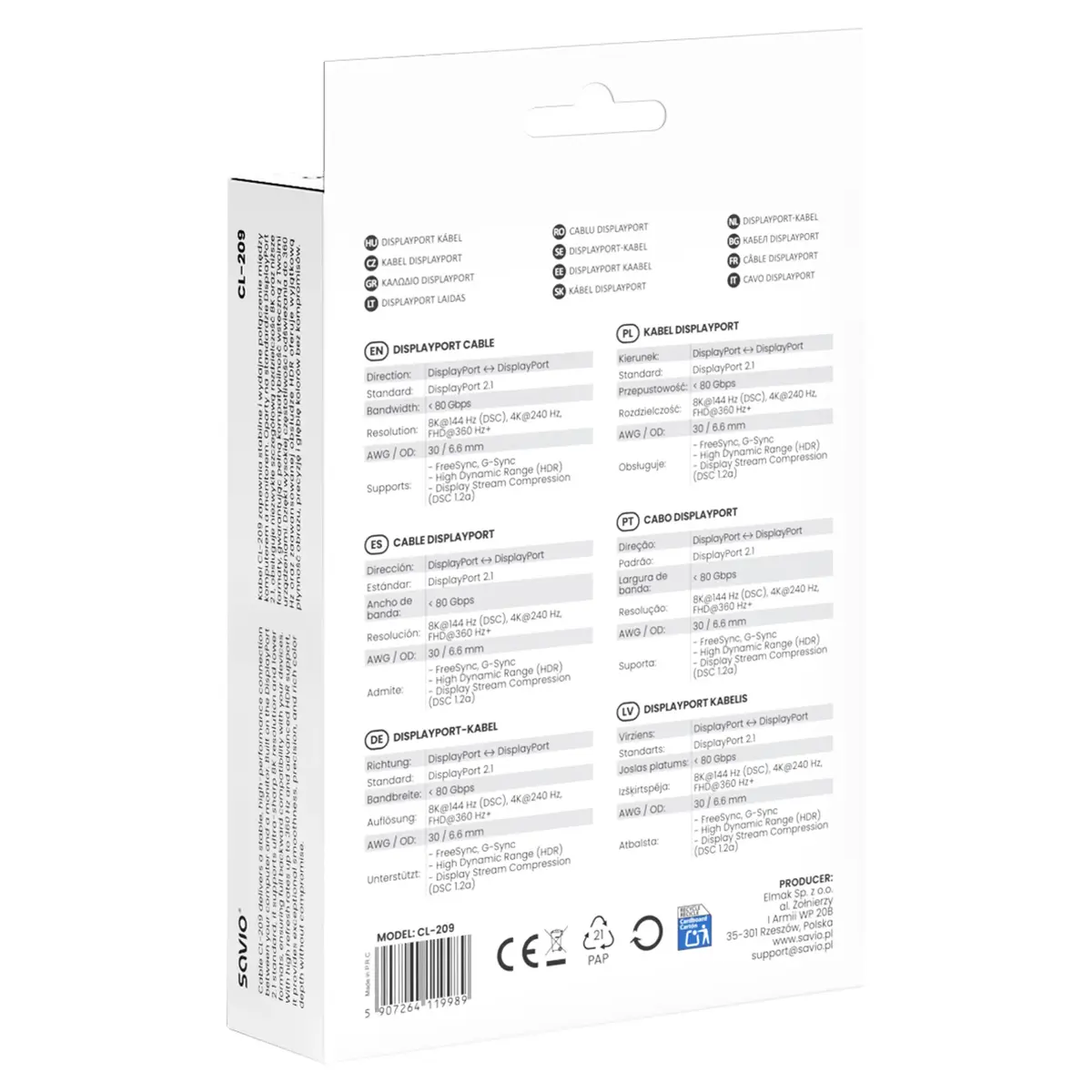 Savio CL-209 DisplayPort kabelis 1 m Photo 4