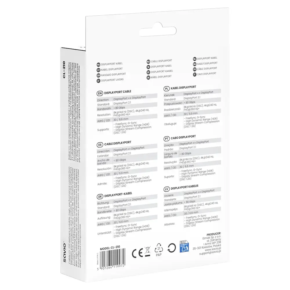 Savio CL-210 DisplayPort kabelis 2 m Photo 4