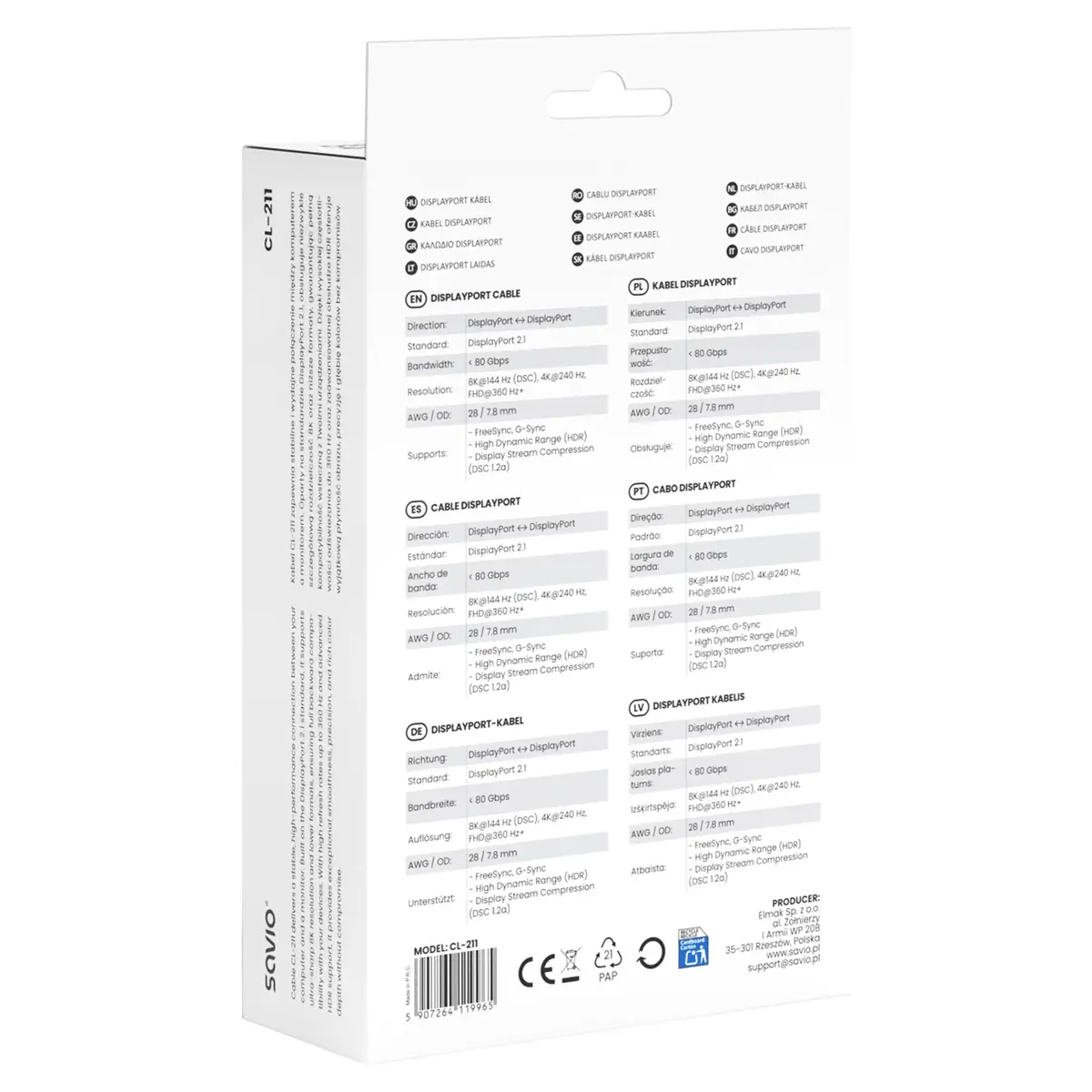 Кабель DisplayPort Savio CL-211 3 м Photo 4