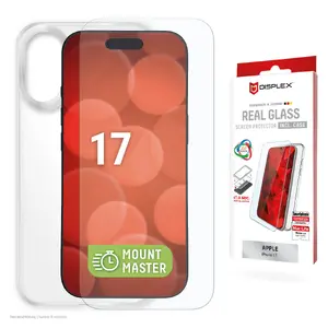 Displex Screen Protector and Case for Apple iPhone 17, Tempered Glass, Transparent