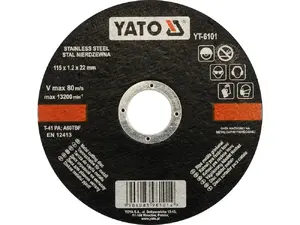 Metāla griezējdisks Yato YT-6101 leņķa slīpmašīnai 115x1.0x22 mm