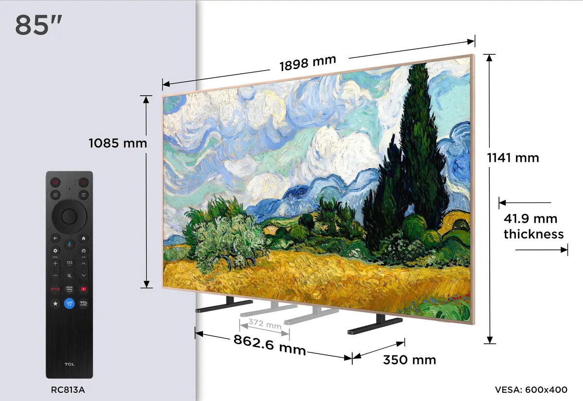 TCL A400 Pro 85 collu 4K Ultra HD viedtelevizors Photo 4