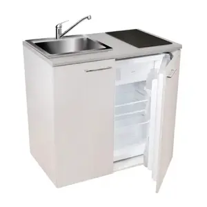 MPM SMK-03 4-in-1 Mini Kitchen Set with Built-in Fridge, Hob, and Sink