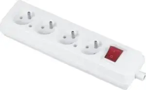 Переносная розетка Jonex GN-470WS на 4 гнезда 16A 2P+Z 250V с выключателем белая