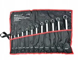 GEKO 12-Piece Double Ring Spanner Set 6-32mm in Roll-Up Pouch