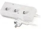 Сетевой удлинитель Plastrol PS-370, 3 розетки с заземлением, 10А, 1.5м, белый