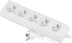Сетевой удлинитель Plastrol PS-570, 5 розеток, с заземлением, 10А, 5м, белый