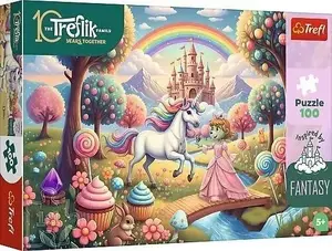 Trefl 100-Piece Jigsaw Puzzle Unicorn in Candy Land