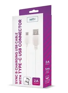 Setty Universal USB Type-C Cable 1m 2A White