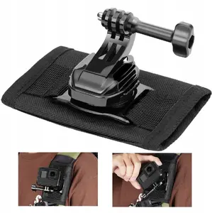 K&F Concept 360° Rotating Backpack Strap Mount for Action Cameras and Smartphones