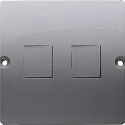 Kontakt-Simon Basic Flat Telecommunications Socket Cover for 2xRJ Keystone, Steel