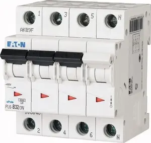 Автоматический выключатель Eaton PL6-D32/3N, 3P+N, 32A, 6кА, характеристика D
