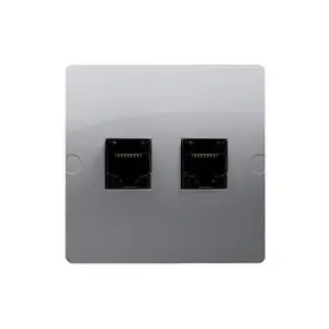 Двойная компьютерная розетка RJ45 кат. 5e Kontakt-Simon BMF52.02/43, серебристая