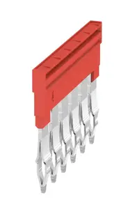 Weidmüller ZQV 4N/6 RD Plug-in Cross-connector, 6-pole, Red, 20 pieces