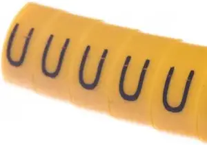 Ergom OZ-0 Wire Marker, U, Yellow, 100 pcs