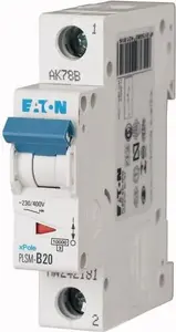 Eaton PLSM-B20-MW automātslēdzis 1P 20A 10kA