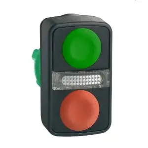 Schneider Electric ZB5AW7A3740 Double Push Button Green/Red with Illumination