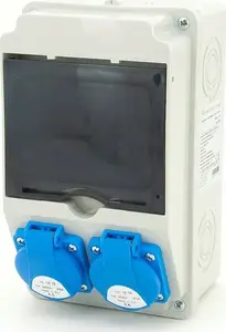 ELS Elektrotechnika Construction Distribution Board 6NO200, 2x230V Sockets, Wall-Mounted, 6M Window, Pre-wired