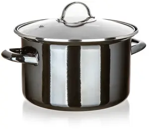Эмалированная кастрюля BANQUET Metallic Black с крышкой, 24 см, 3,7 л