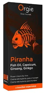 Orgie Piranha Power Cream 15ml Stimulating Cream for Men with Ginseng and Ginkgo Biloba