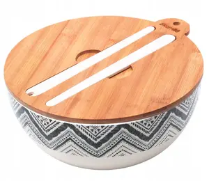 Kamille 4384 Mixing Bowl with Bamboo Lid 24.5 cm