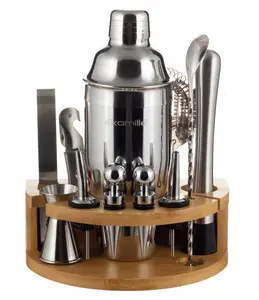 Kamille 7762 11-Piece Cocktail Shaker Set with Stand