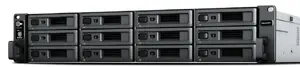 Synology RackStation RS2423RP+ NAS Storage Server, 2U Rackmount, AMD Ryzen Embedded V1780B, 8GB DDR4 RAM