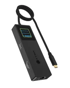 ICY BOX Spade Dock 4038 7-in-1 USB-C Docking Station with LCD Display and 100W Power Delivery
