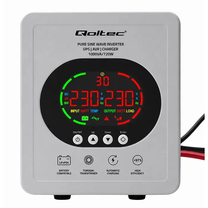 Qoltec Pure Sine Wave UPS 1000VA/720W | 50451 Photo 3