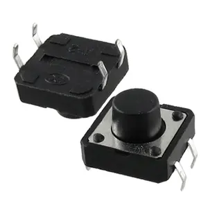 Riff Tactile Pushbutton Micro Switch Momentary 12x12x6 mm DIP 4 Contacts