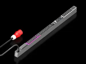 Rittal 7979.235 mērāms strāvas sadales bloks (PDU), 0U, trīsfāžu, 21 kontaktligzda (18xC13, 3xC19), 16A, 11kW