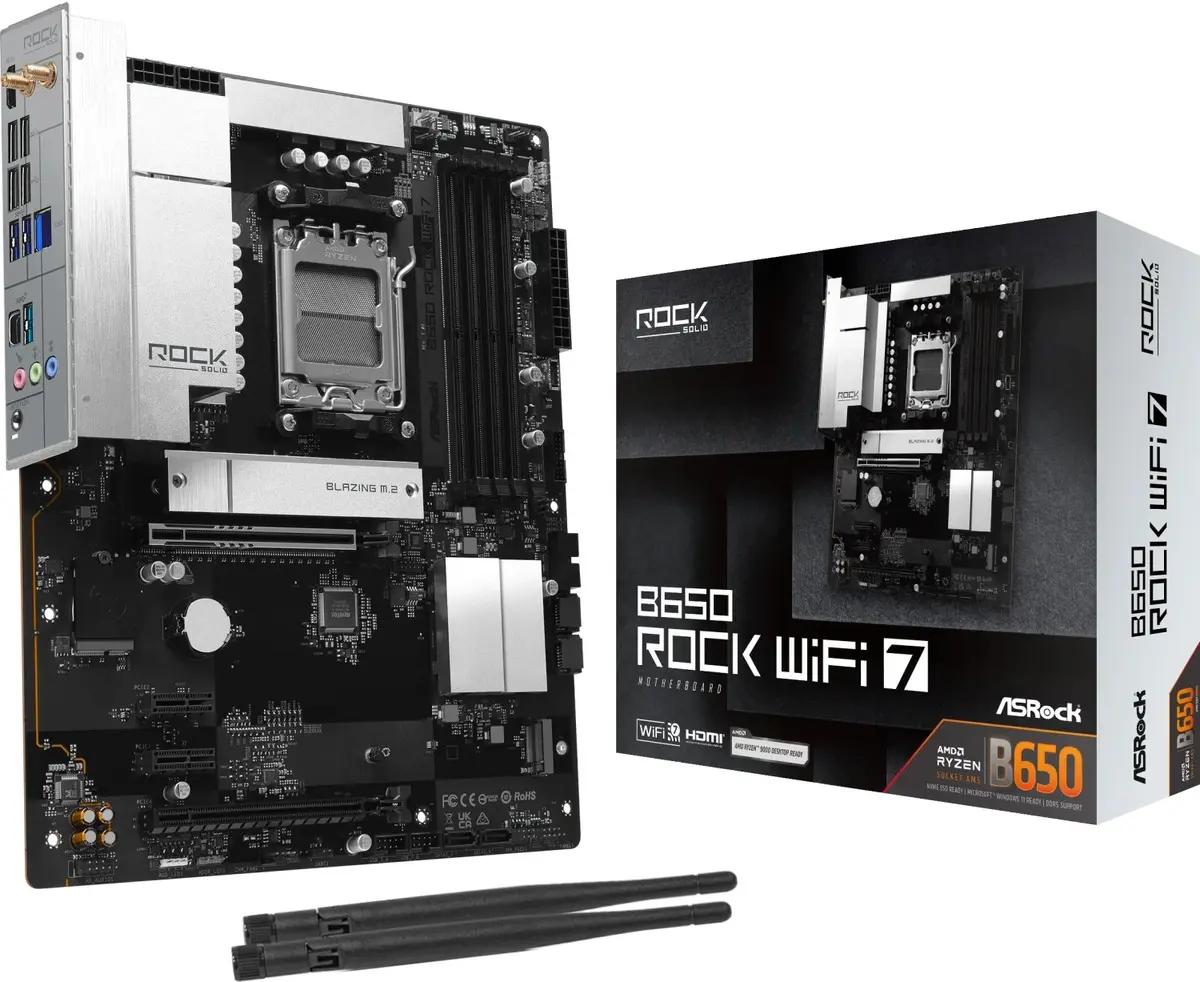ASRock B650 Rock WiFi7 mātesplate, ligzda