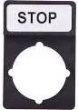 Spamel ST22-1901P03 Rectangular STOP Label 44x30mm Black