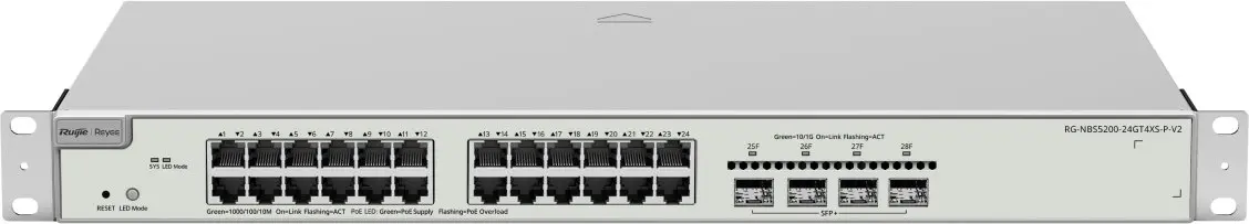 Reyee RG-NBS5200-24GT4XS-P-V2 pārvaldāms PoE komutators, 24xGE