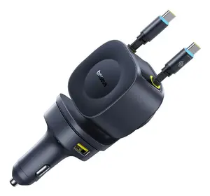 Baseus PrimeTrip VR2 Max Universal Car Charger with Retractable Cable, 163W, Black