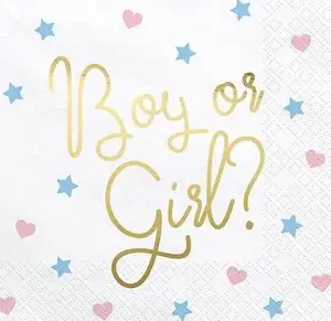 PartyDeco Boy or Girl? Paper Napkins, 33x33 cm