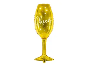 PartyDeco Glass Foil Balloon Gold