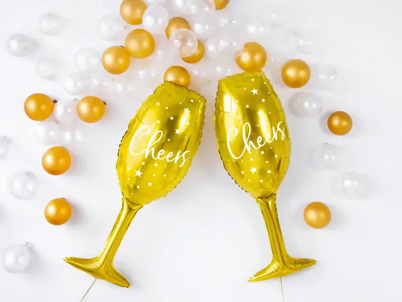 Фольгированный шар PartyDeco Glass золотой Photo 2