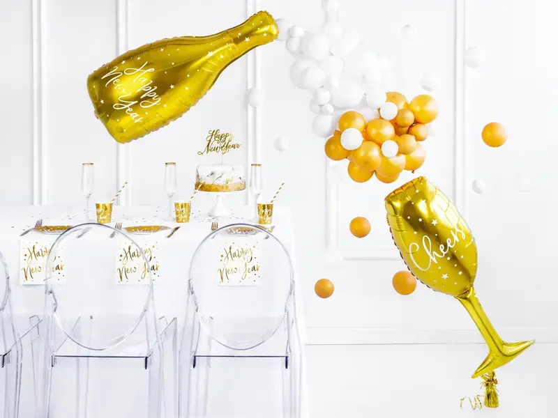 Фольгированный шар PartyDeco Glass золотой Photo 3