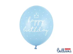 PartyDeco SB14P-244-011-6 Latex Toy Balloon, 30 cm, Blue, 6 Pieces